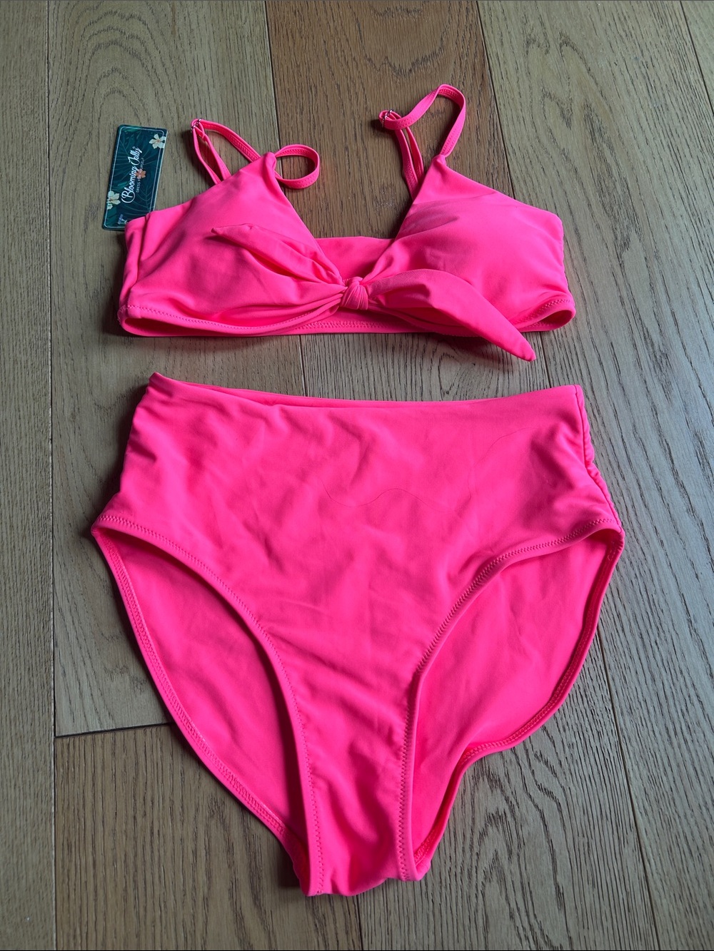 Women's High-Waist Bikini Set - Hot Pink